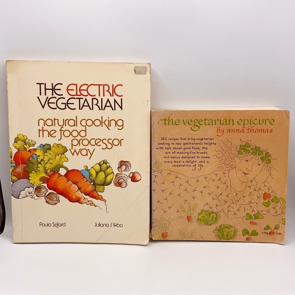 VTG Cook Books Lot of 2 The Electric Vegetarian Natural Food Way Epicure
